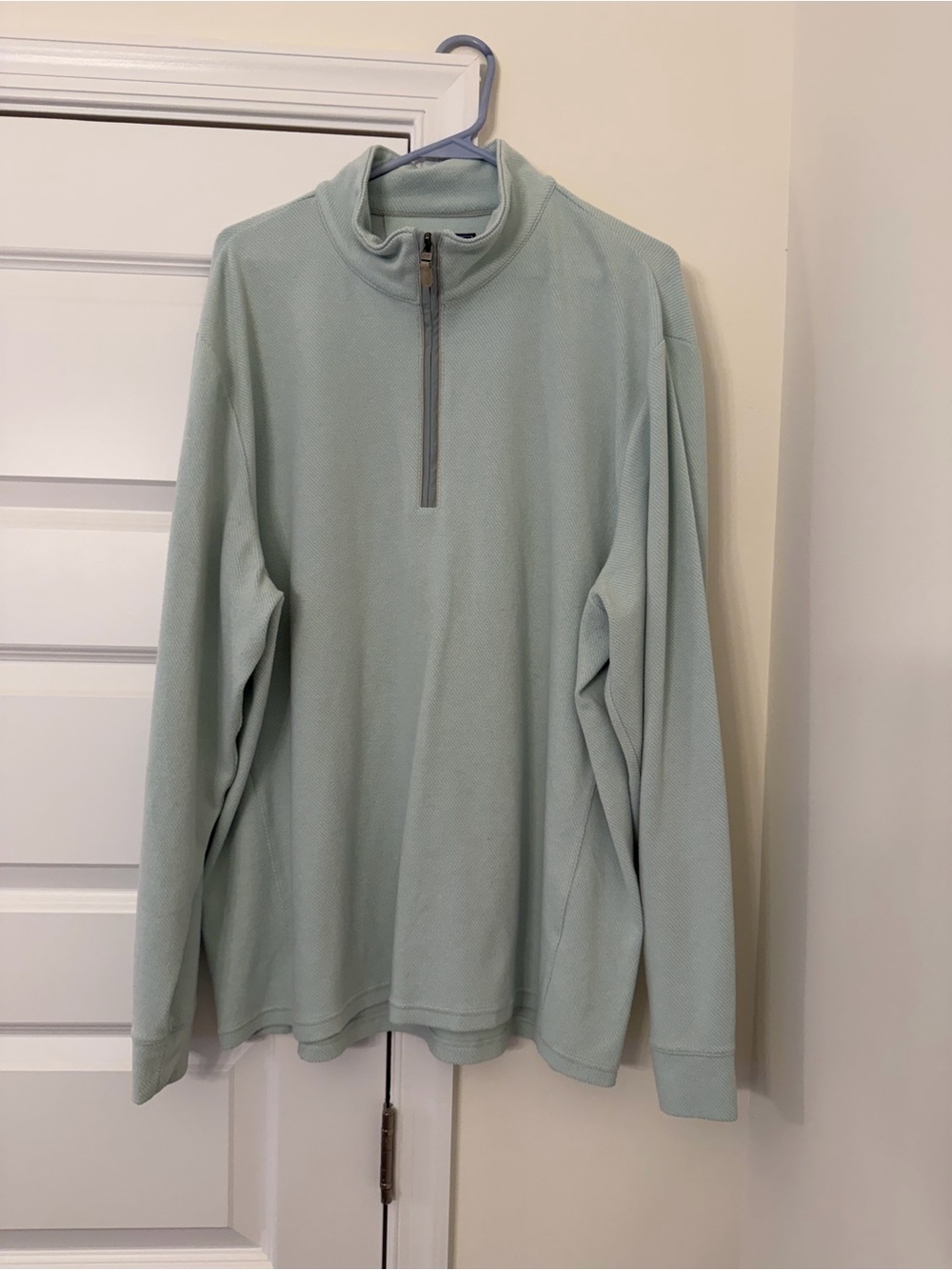 Men's Vineyard Vines Light Mint Quarter-Zip Pullover Sweater